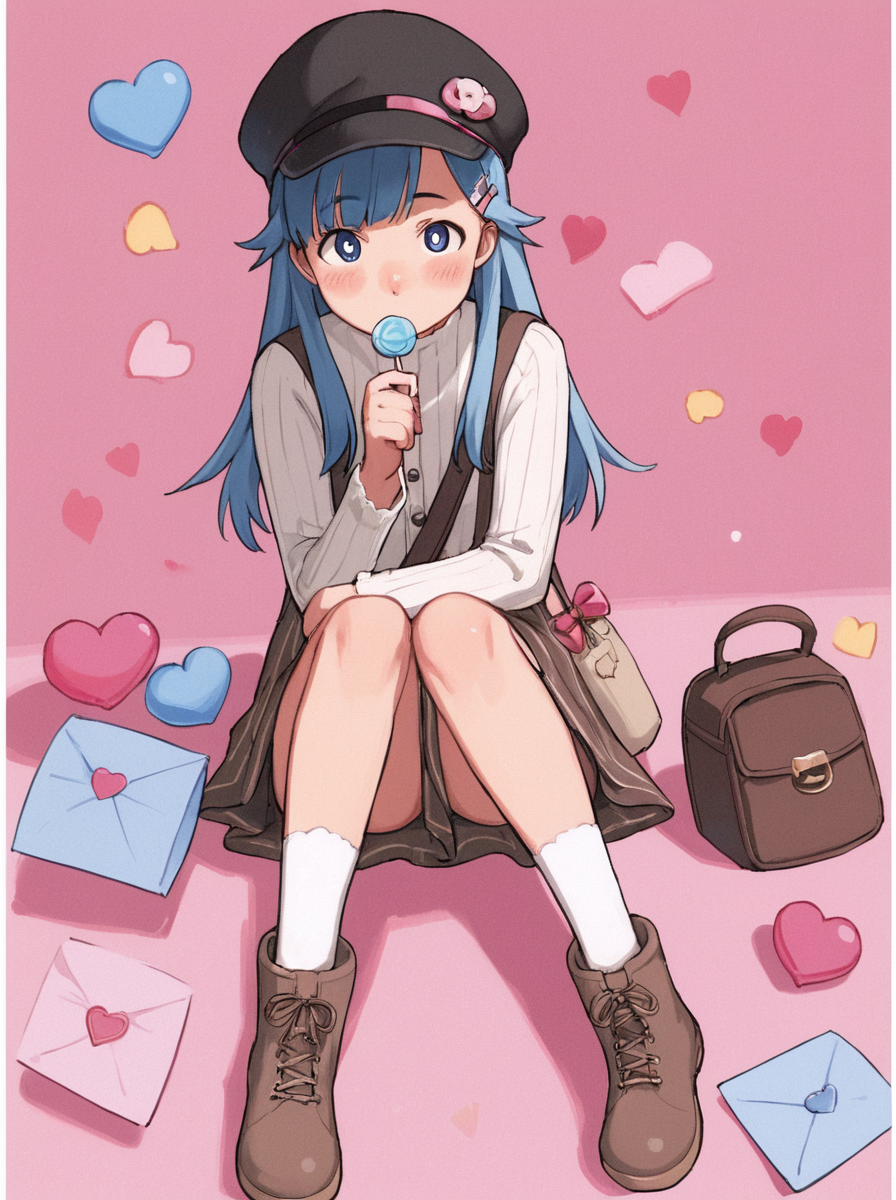 52727-3961710438-score_9_up,score_8_up,score_7_up, _lora_comiclo-xl-pony_0.7_,1girl, heart, candy, solo, food, hat, blue hair, blue eyes, bag, lo.png